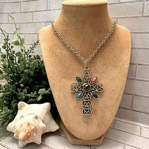 AVON silver Cross necklace